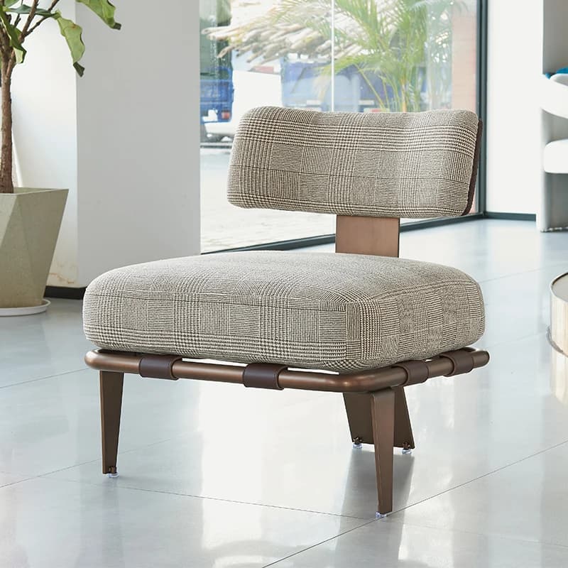 Customizable Fabric Solid Metal Wood High-Resilience Sponge Single Sofa, Modern/Italian Style for Hotel, Apartment, Living Room
