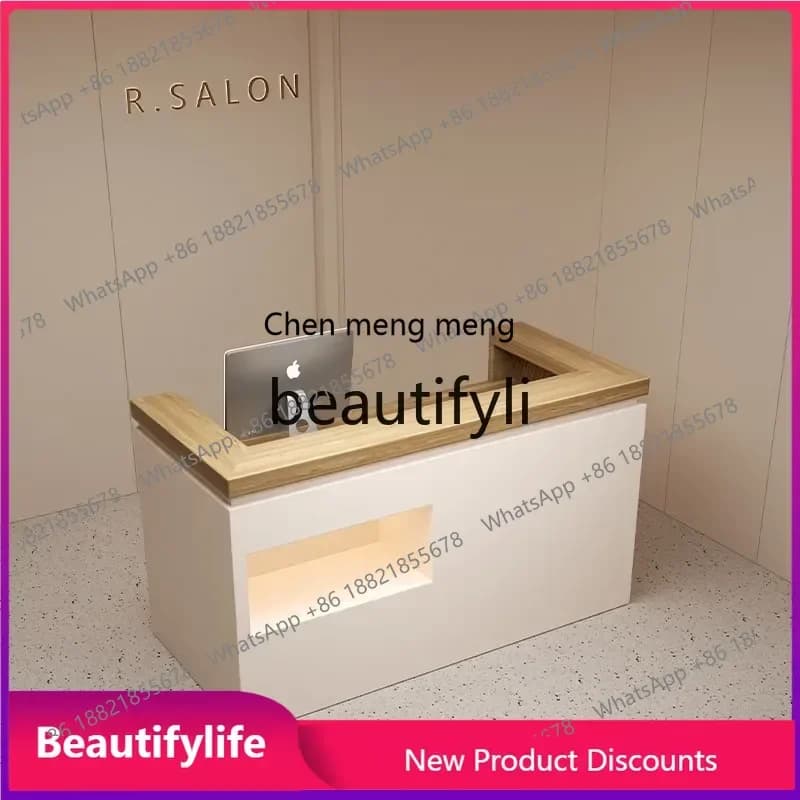 CC Cashier Counter Modern Clothing Store Bar Counter Small Painted Company Front Desk Reception Desk