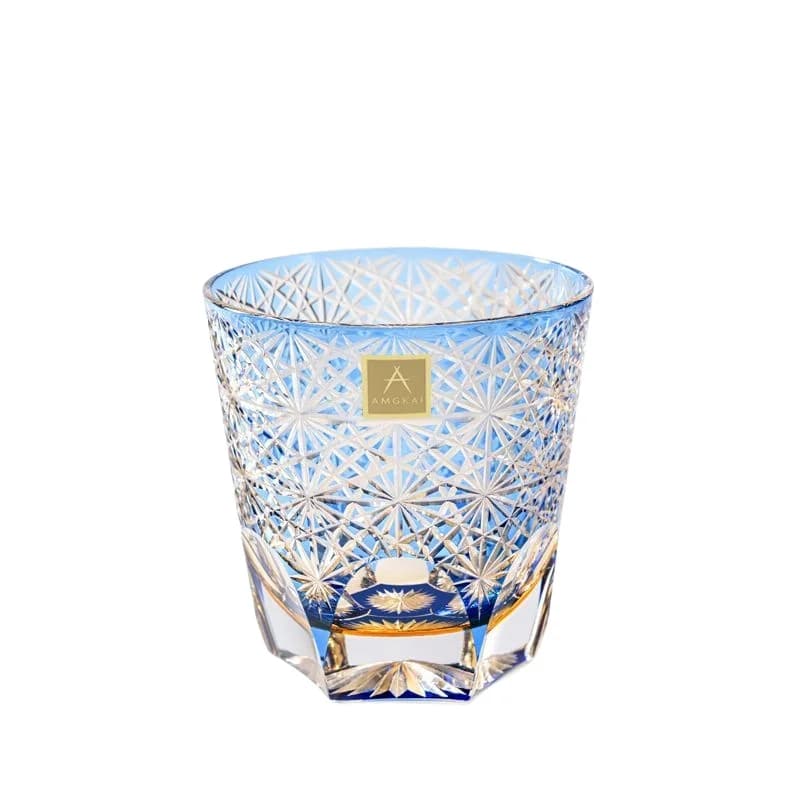 Edo cut child Internet celebrity Japanese blue daisy light luxury home handmade crystal whiskey foreign wine mug beer mug