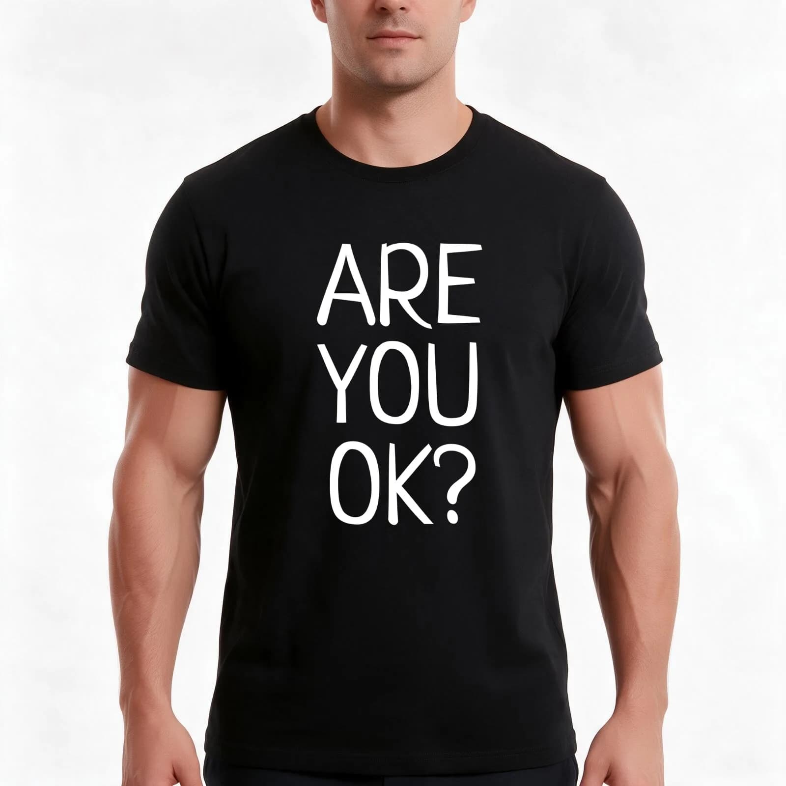 ARE YOU OK? T-Shirt, Summer Casual Cotton Tee, Oversized Streetwear Tops, Vintage Graphic Print, Loose Fit Short Sleeve