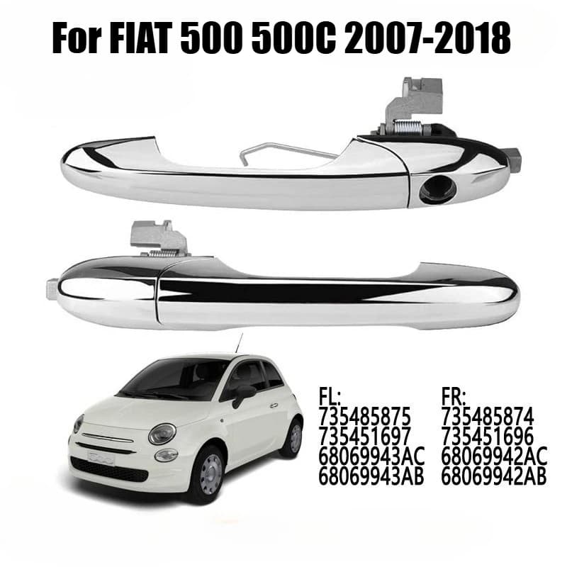 For FIAT 500 500C 2007-2018 Left/Right Hand Drive Exterior Door Handle Chrome 68069943AC 68069942AB Car Replacement Accessories