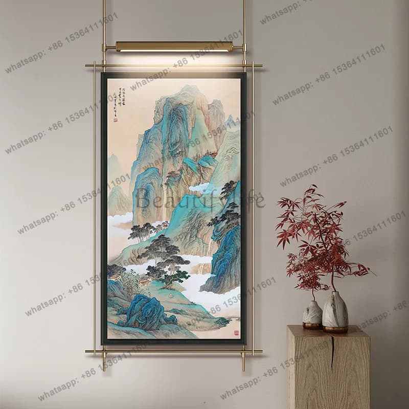 Modern high-end artwork decorative metal rod decorative painting background wall device