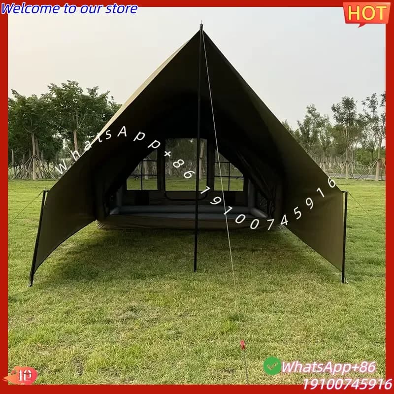 2026 Forerunner Dark Green Cotton Waterproof Camping Outdoor Inflatable Tent Air Eventfor Adults Camping