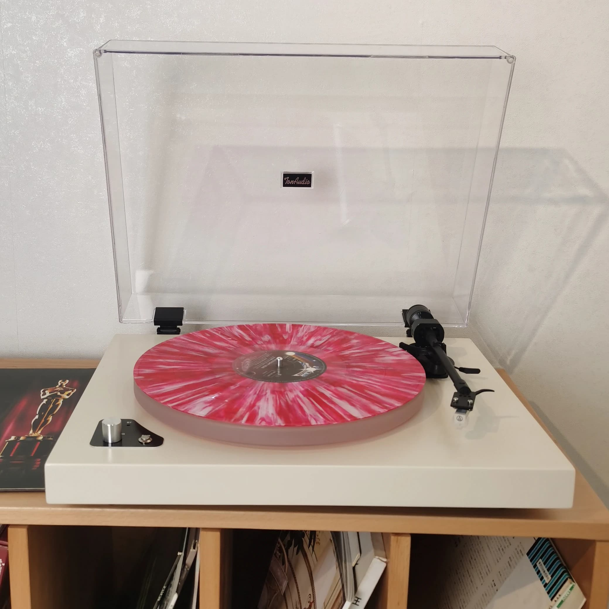 Modern Vintage 3-Speed Record Player Turntable Phonograph with Speakers Audio Video Accessory for Vinyl Music Listening
