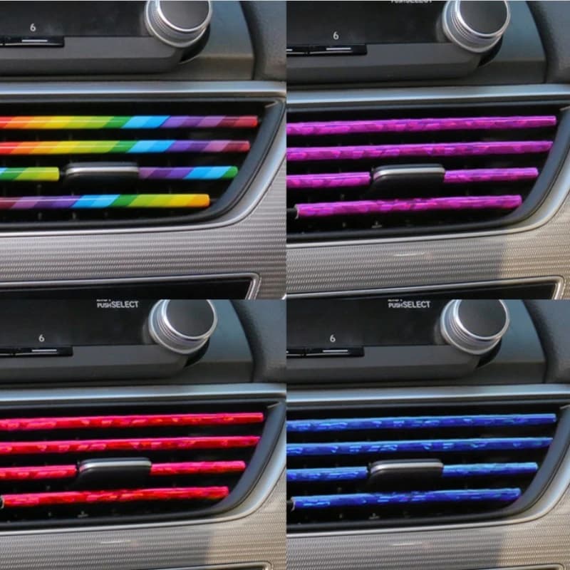 Car Universal Chrome Trim Strip Air Vent Window Grille Decorative Strip Electroplated DIY Auto Interior Exterior Styling Molding