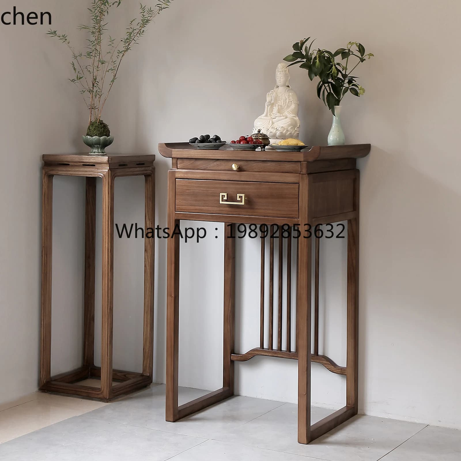 YFYtable incense case black walnut solid wood household casket stand cabinet God of Wealth Guanyin Gongtai