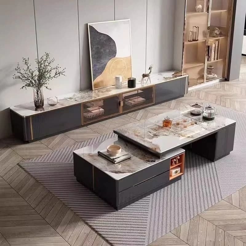 Kung Fu coffee table, modern slate telescopic tea brewing integrated tea table