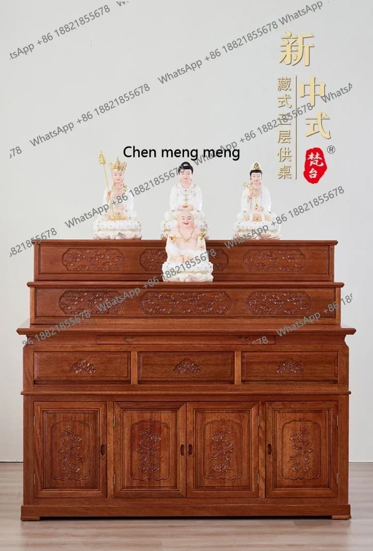 D178  Household Buddhist platform Tibetan stepped altar cabinet New Chinese style central hall case tribute platform