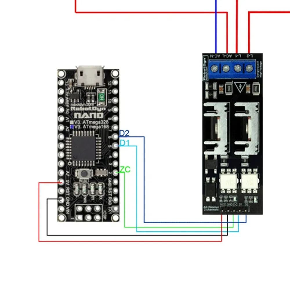 3.3V/5V AC Light Dimmer Module 2 Channel Logic AC 50/60H 220V/110V Light Dimmer Module for Lamps Elements Fans Pumps Air Cleaner