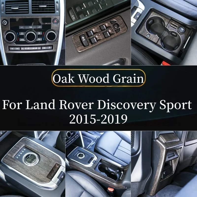 ABS Oak Wood Grain Car Center Console Gear Shift Frame Trim For Land Rover Discovery Sport 2015-2020 Console Shift Panel Cover