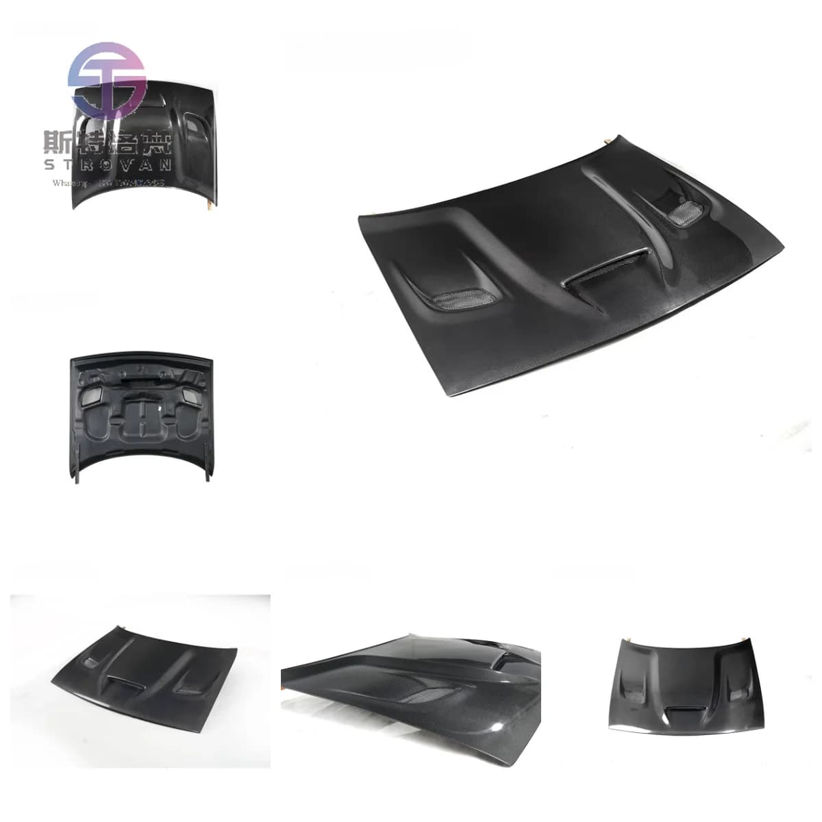 LANGyu 2015-2021 Auto Body Systems Car Hood Challenger Style Carbon Fiber Front Bonnet for Dodge Hood Cover