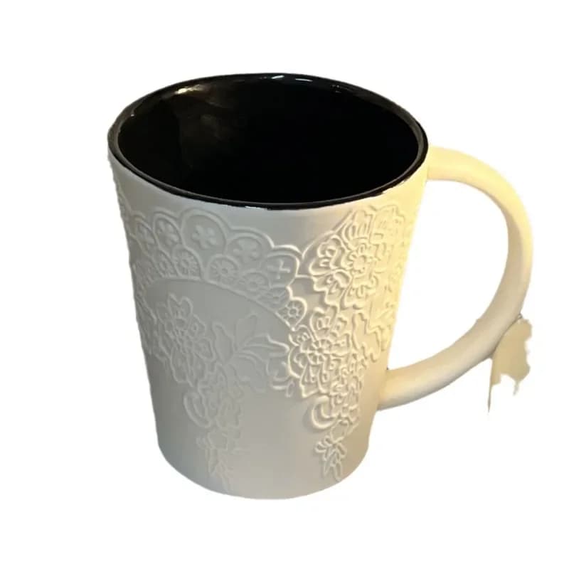 Ceramic mug, ceramic couple coffee lace cup, coffee cup