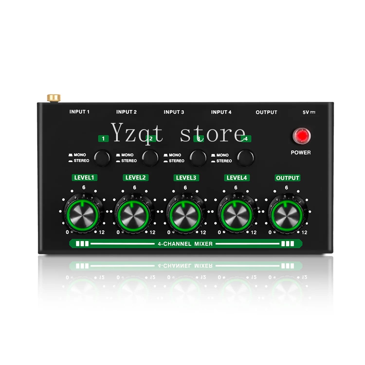 4 in 2 out Quad Mixer Splitter Computer Microphone Multiplex Electronic Organ Guitar Instrument Mixer