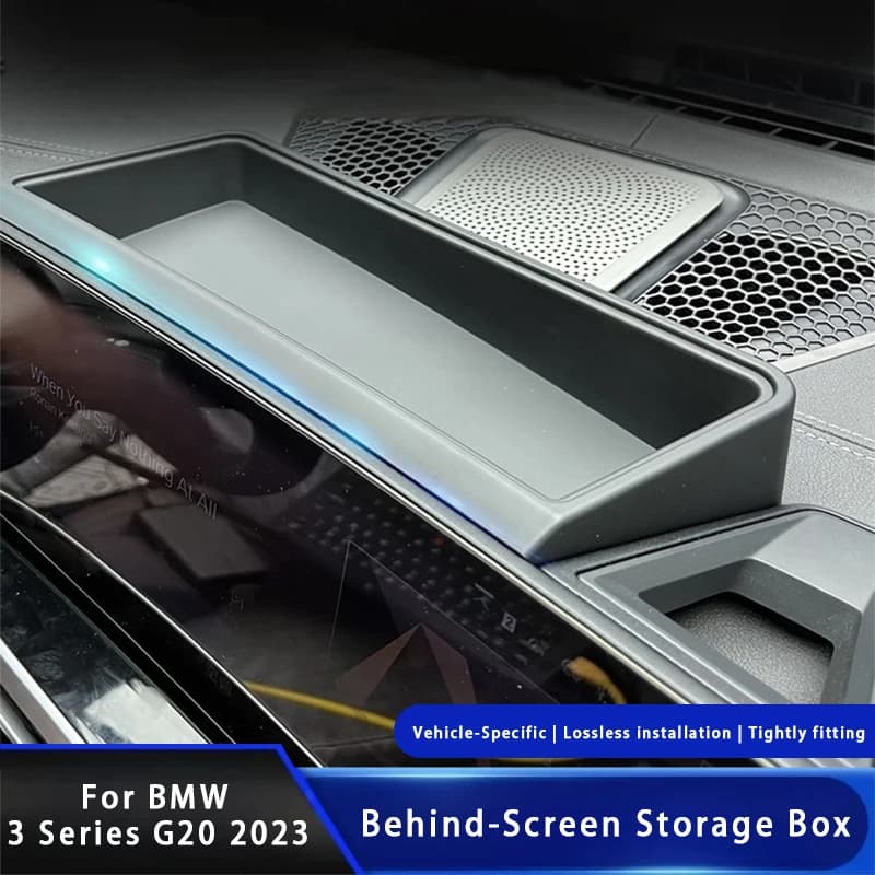 For BMW 3 Series G20 2023 Central Control Navigation Behind Screen Storage Box Dashboard Organizer Non-slip Tray Accessories