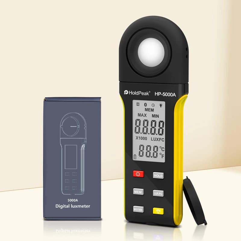 HOLDPEAK HP-5000A High-Performance Luxmeter Versatile, Accurate and Feature-Rich for Professional Light Measurement and Analysis