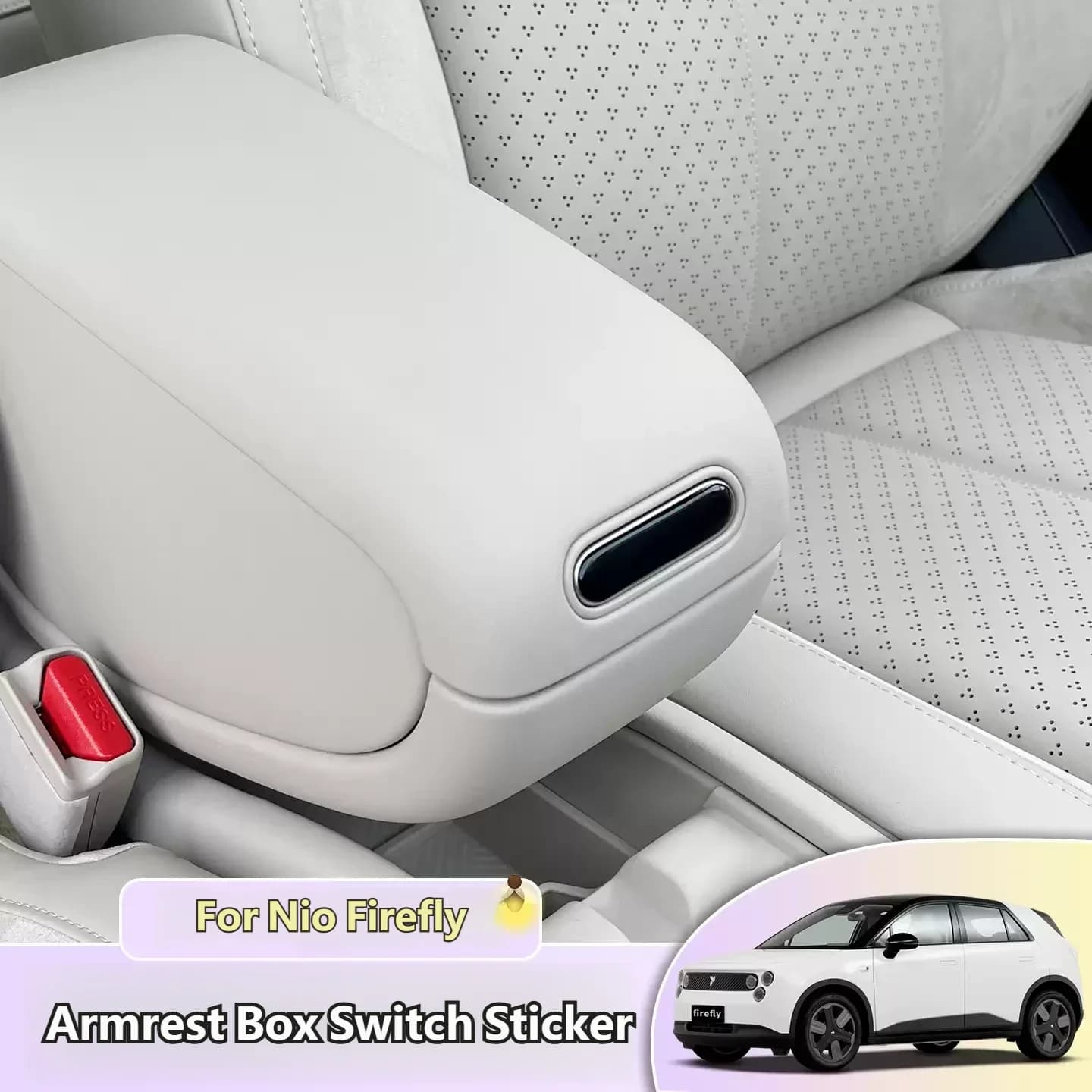 For Nio Firefly Car Armrest Handrail Box Switch Handrail Button Trim Cover Sticker Decoration Accessories