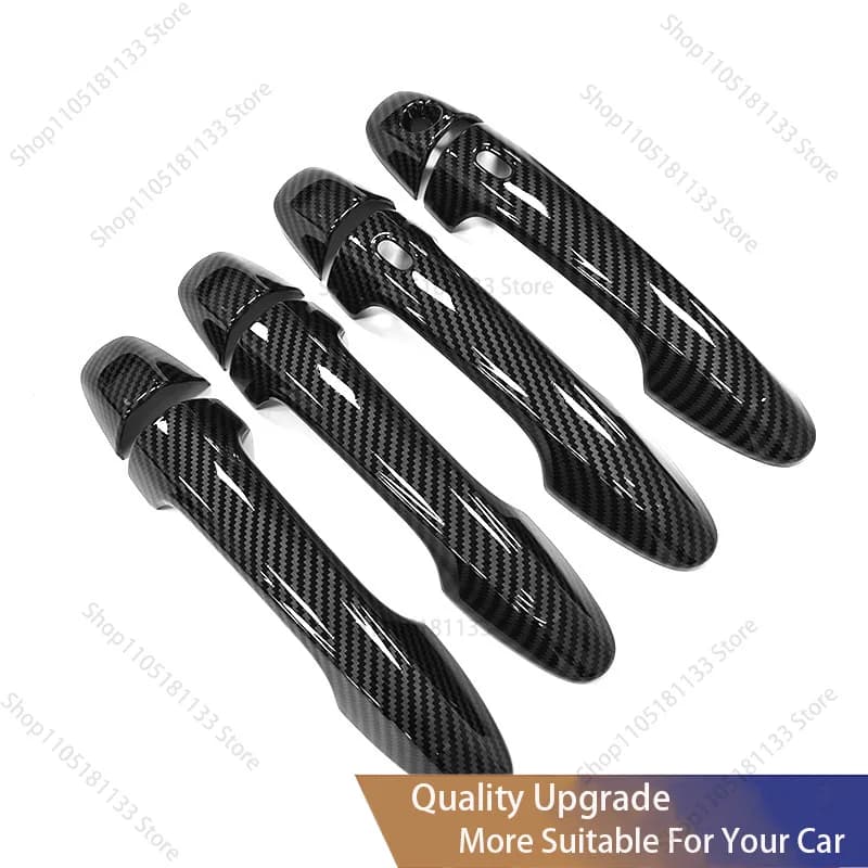 For Toyota Hilux Revo Rocco 2016 2018 2020 2021 2022 2023 Accessories Door Handle Cover Trim Plastic Imitation Carbon Fiber