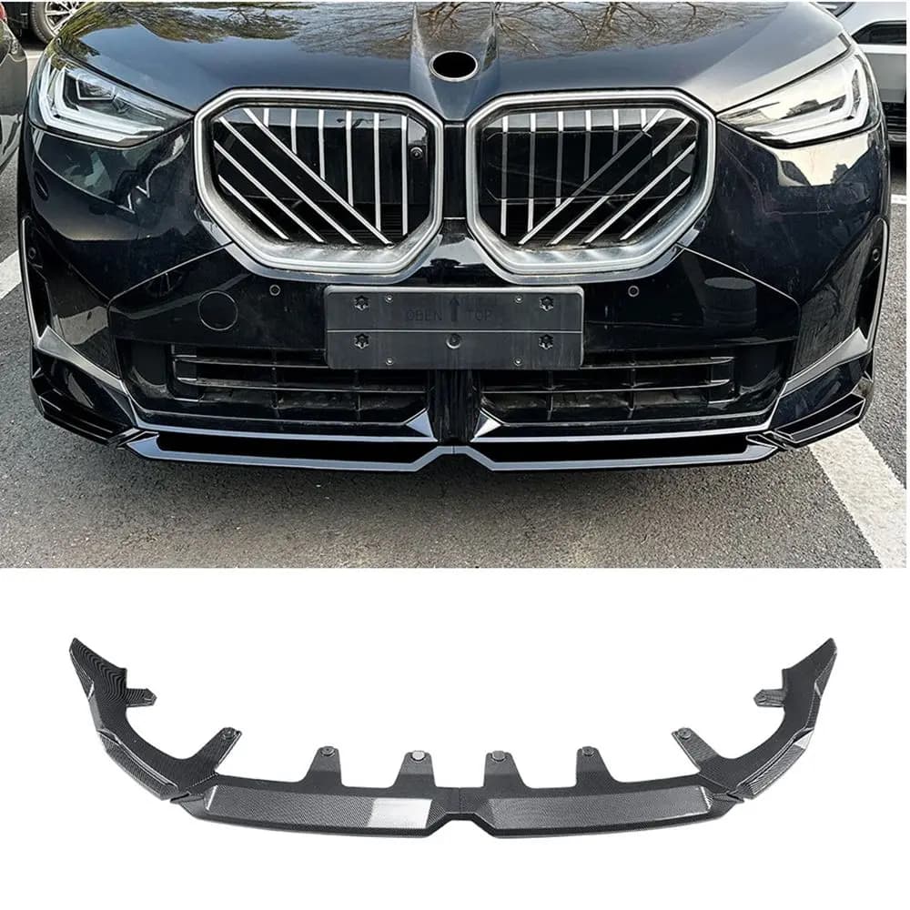 Gloss Black Lower Diffuser Air Dam Splitter Blade Protector For BMW X3 G45 2025-2026 Front Bumper Spoiler Lip Carbon Fiber Look