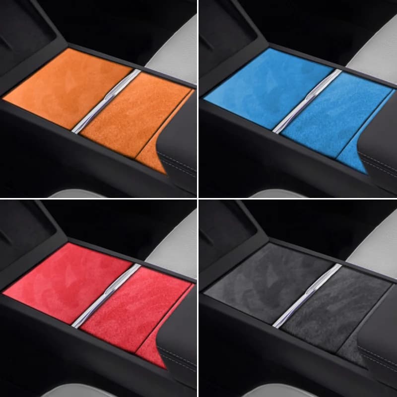 Top Suede For Tesla Model 3 (2024-)/Model Y (2025-) Auto Center Console Panel Trim Frame Sticker Car Tuning Interior Accessories