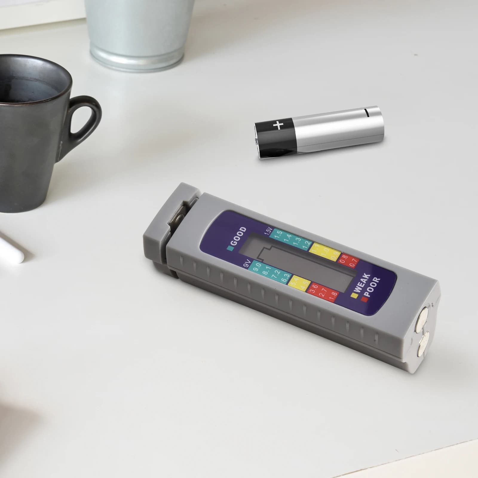 Grey Battery Load Tester Household Battery Diagnostic Device Handheld Tool Diagnostic Tool Household Battery Management