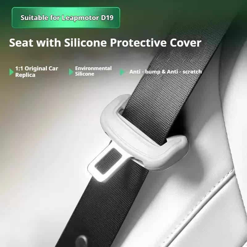 For Leapmotor D19 Car 6-Seater 7-Seater Seat Belt Buckle Protective Cover Silicone Scratch Resistant Car Interior Accessories