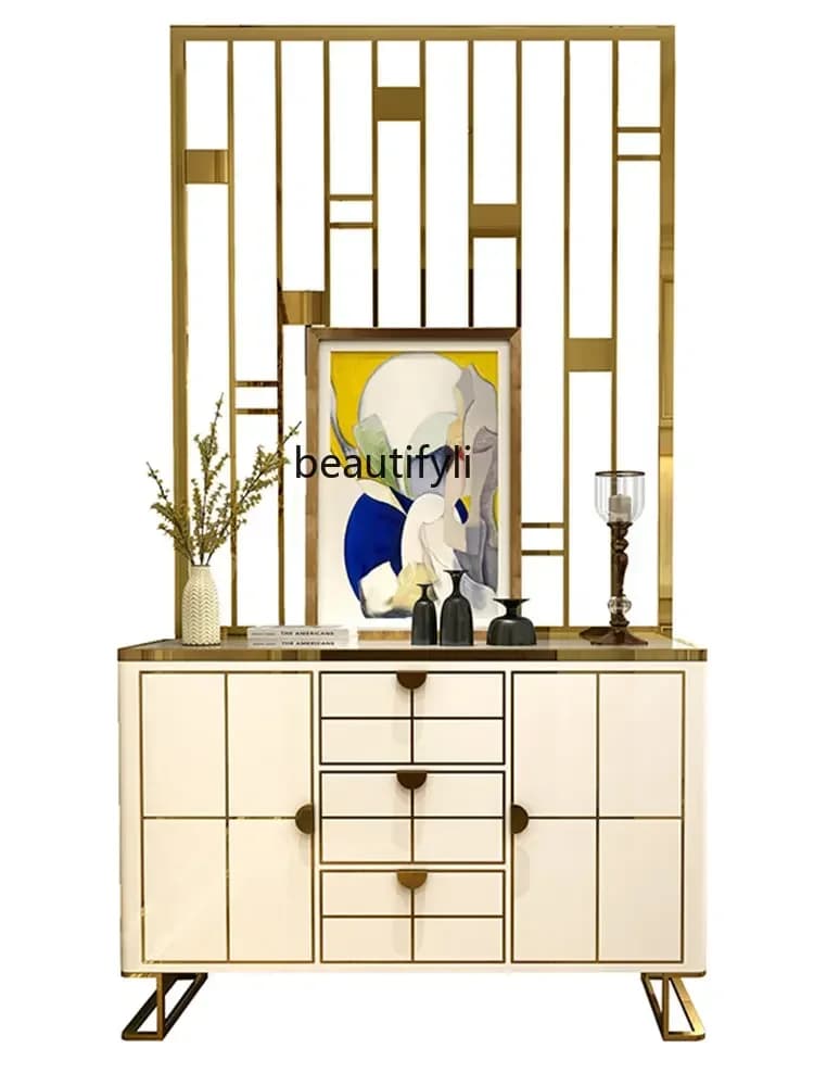 cc182R11 Light Luxury Shoe Cabinet Living Room Hallway Home Large Capacity Decorative Locker Screen Entrance Cabinet