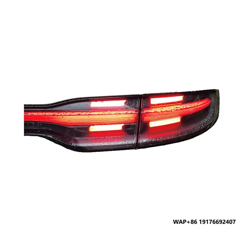 Modified New Through-In-One LED Rear Taillight Assembly for 14-17Porsche Macan Maca 12V with Red Lens Color