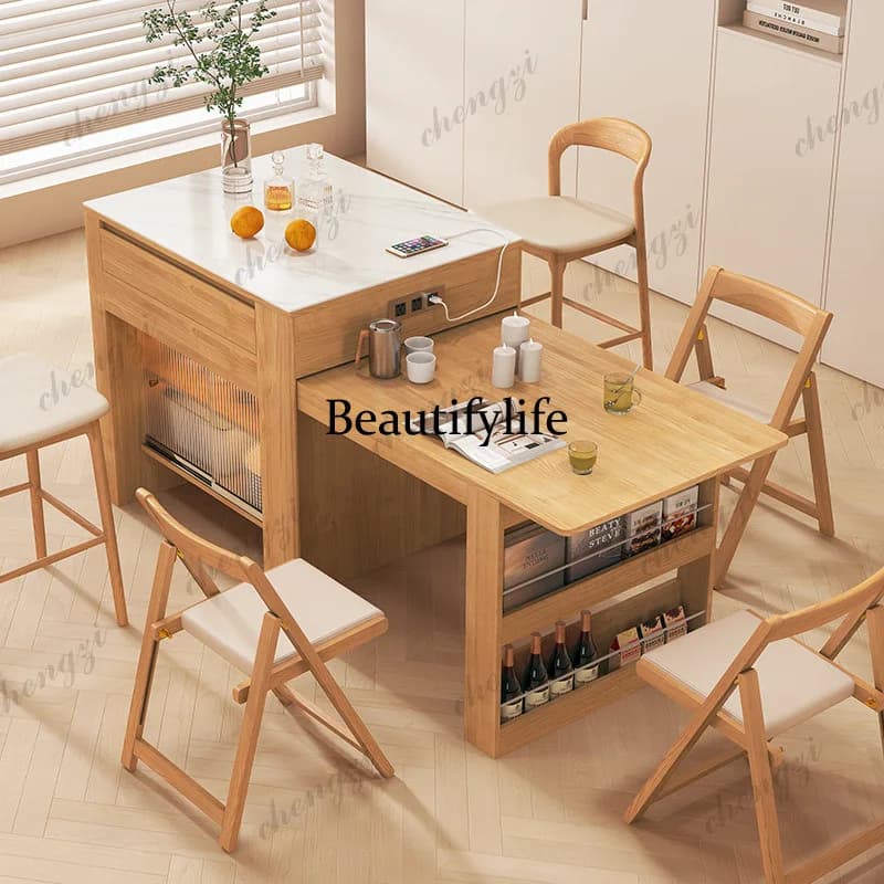 Minimalist Design Dining Tables Homestay Advanced Villa Wooden Dining Tables New Style Storage Home Furniture Mesa Comedor Lsdt