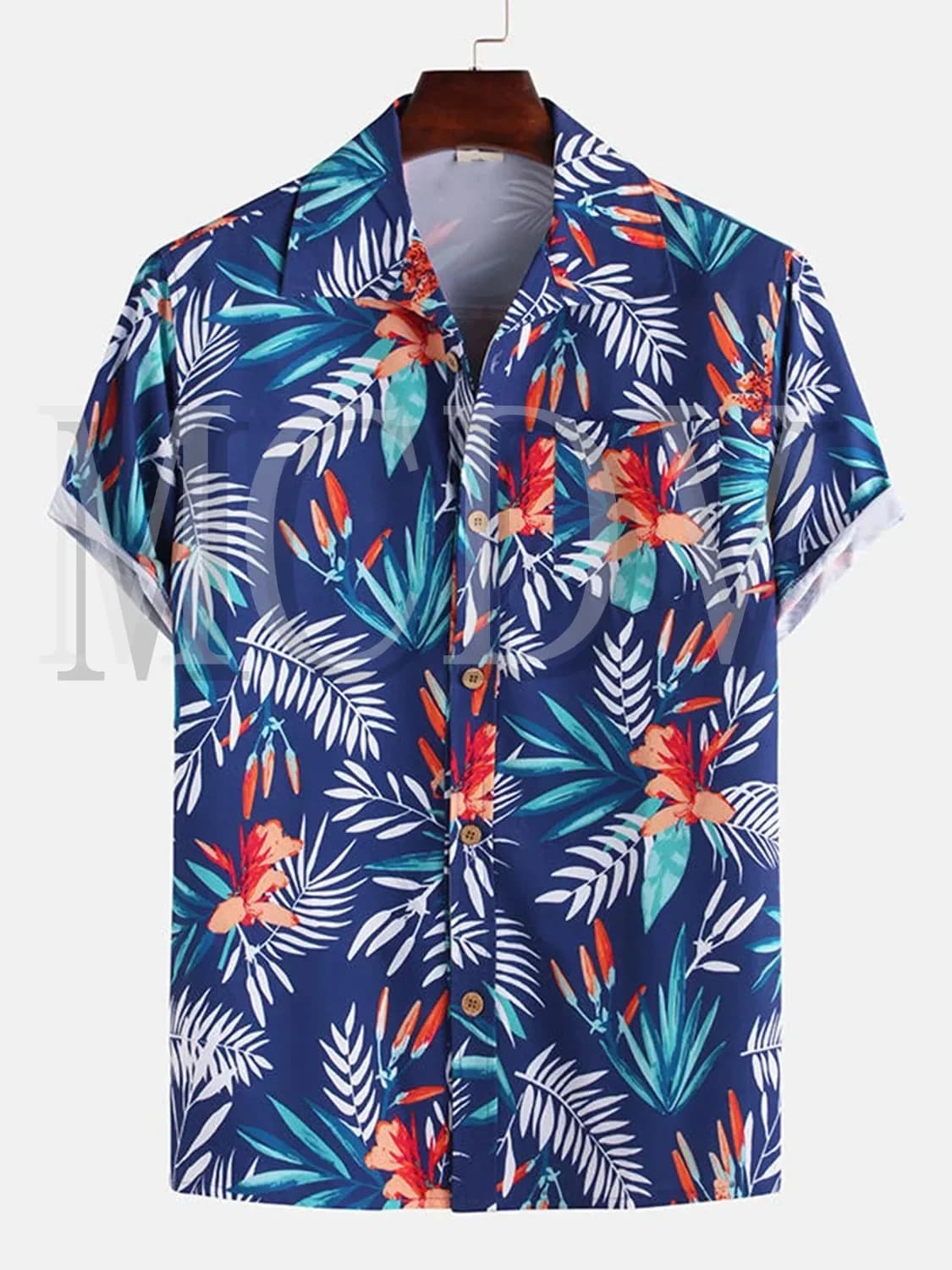 Plant Chest Pocket Short Sleeve Hawaiian Shirt Men's For Women's Shirts Summer Tops