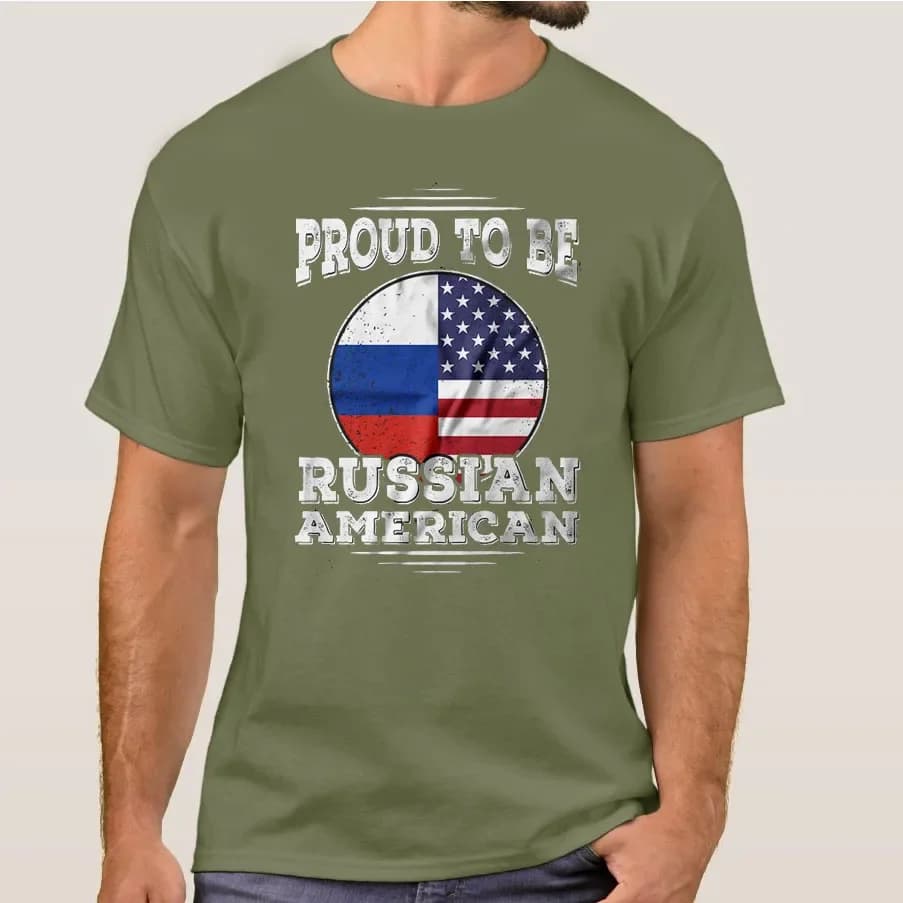 Russia T-shirt Prod To Be Russian American Tee Shirt Russia National Day Mens Tee Shirt All Cotton