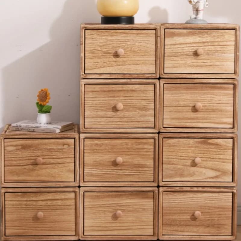 All solid wood free combination storage chest cabinet, environmentally friendly paint-free charcoal grilled lattice cabinet