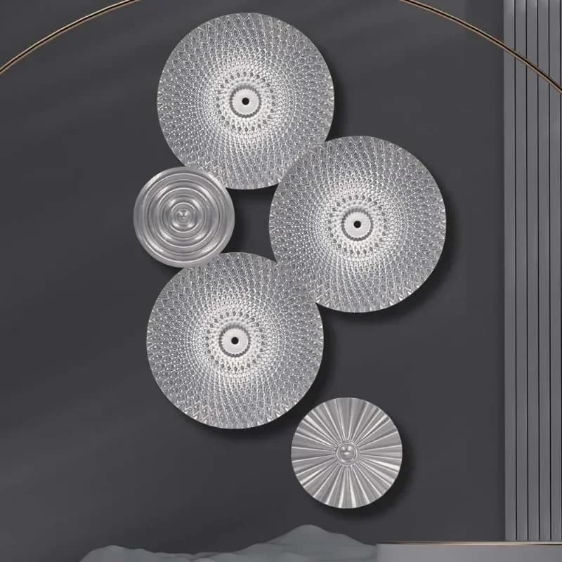 1pcs Light Luxury Disc Iron Wall Hanging Room Decoration Wall Hanging Entrance Bedroom Metal Pendant