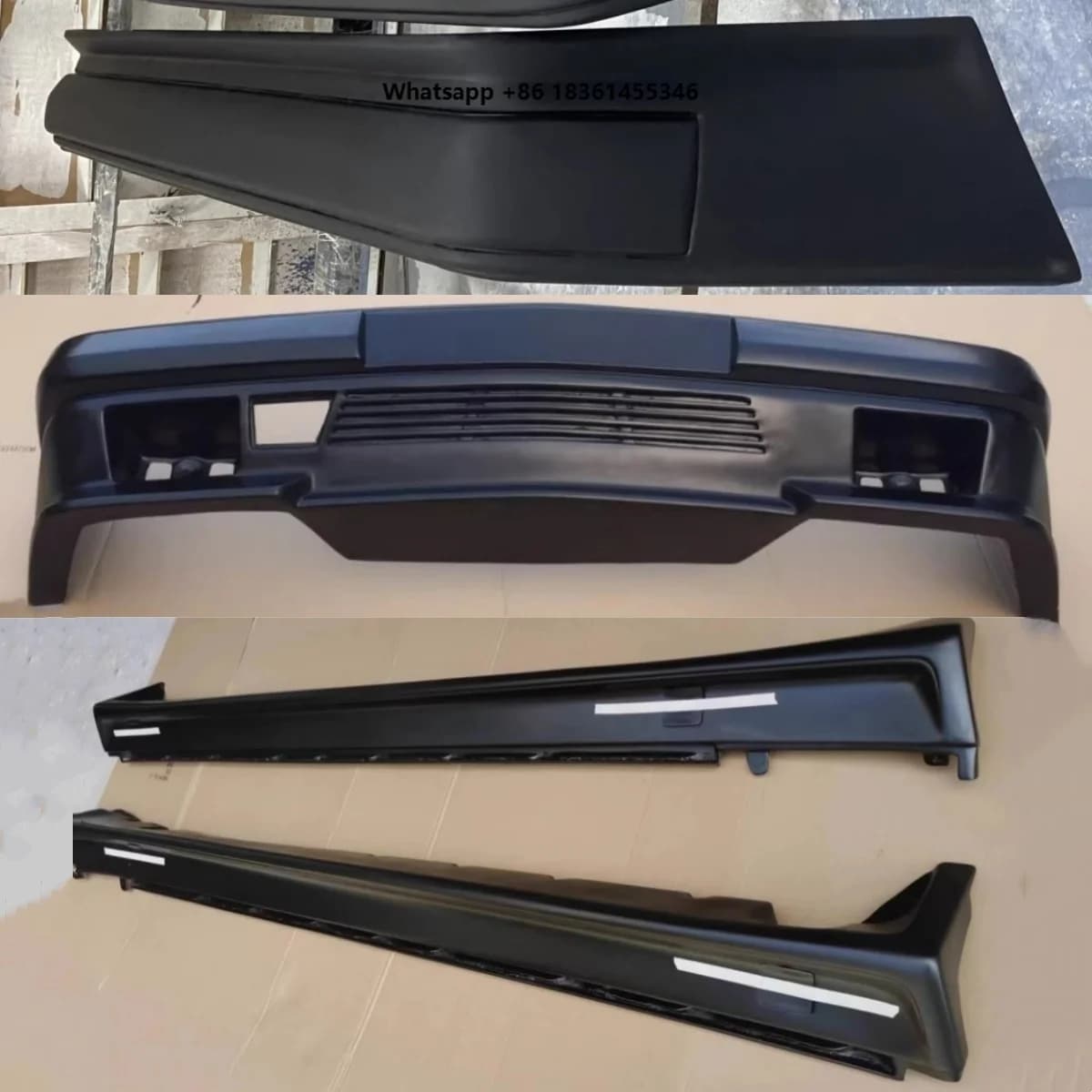 For Car Kit W124 W203 Two-door Four-door Modified Resin Fiber Front Rear Bumper Side Skirts