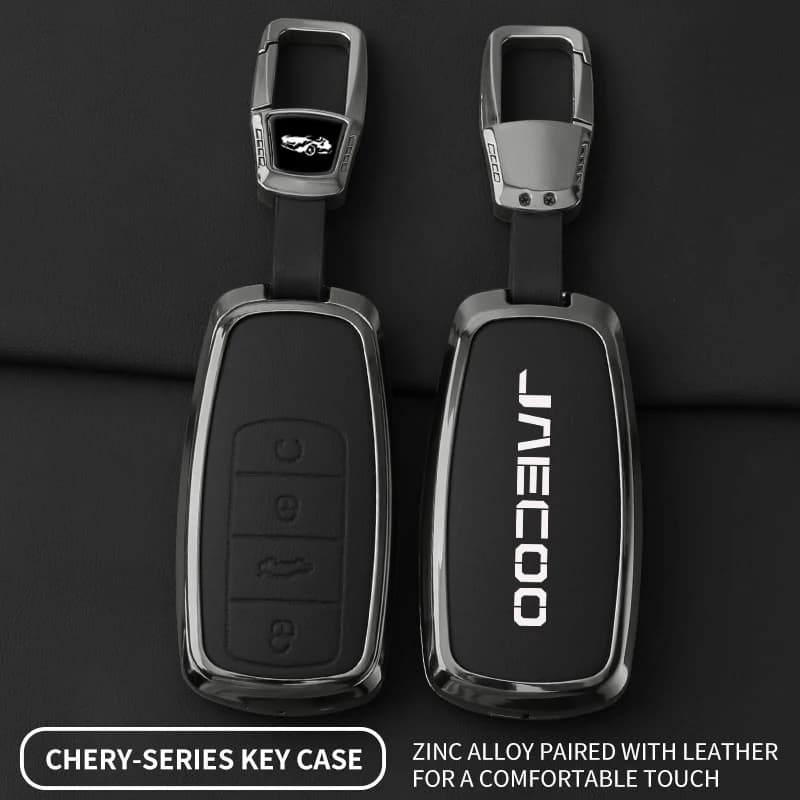 Metal Car Key Case Cover for Chery Jaecoo J7 J8 7 Phev 2025 2024 2023 Leather Key Shell Bag Keychain Protection Accessories
