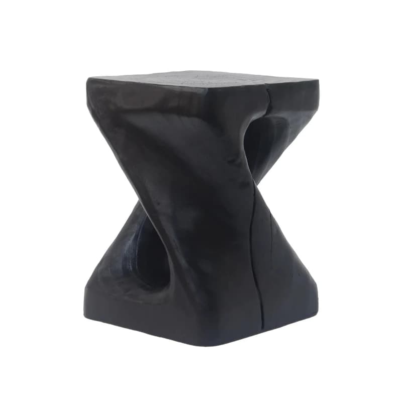 Twisted modern entrance table, magnesium oxide material, imitation wood grain, black, living room furniture