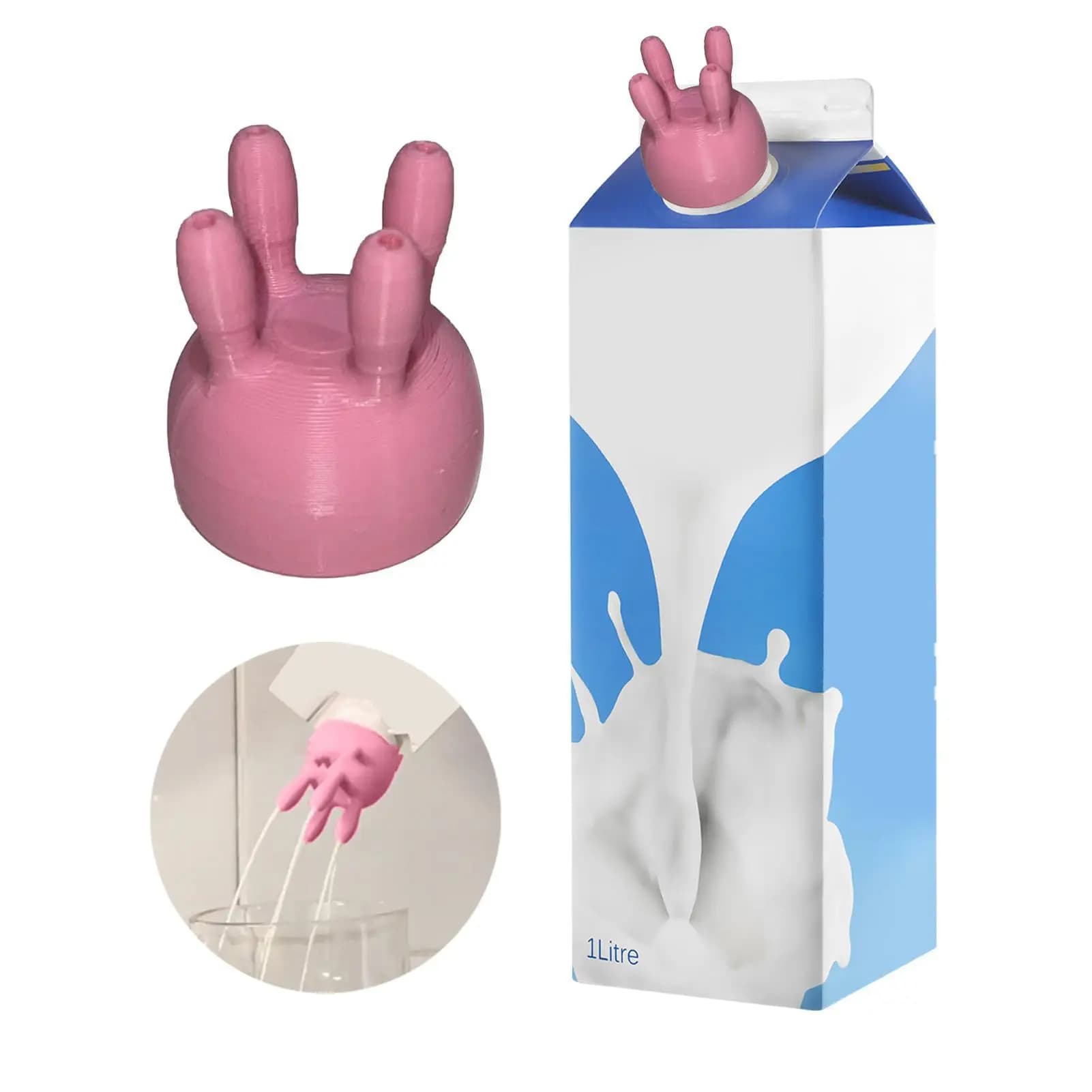 3D Printed Milk Carton Cap, Milk Carton Dispenser 2-pack