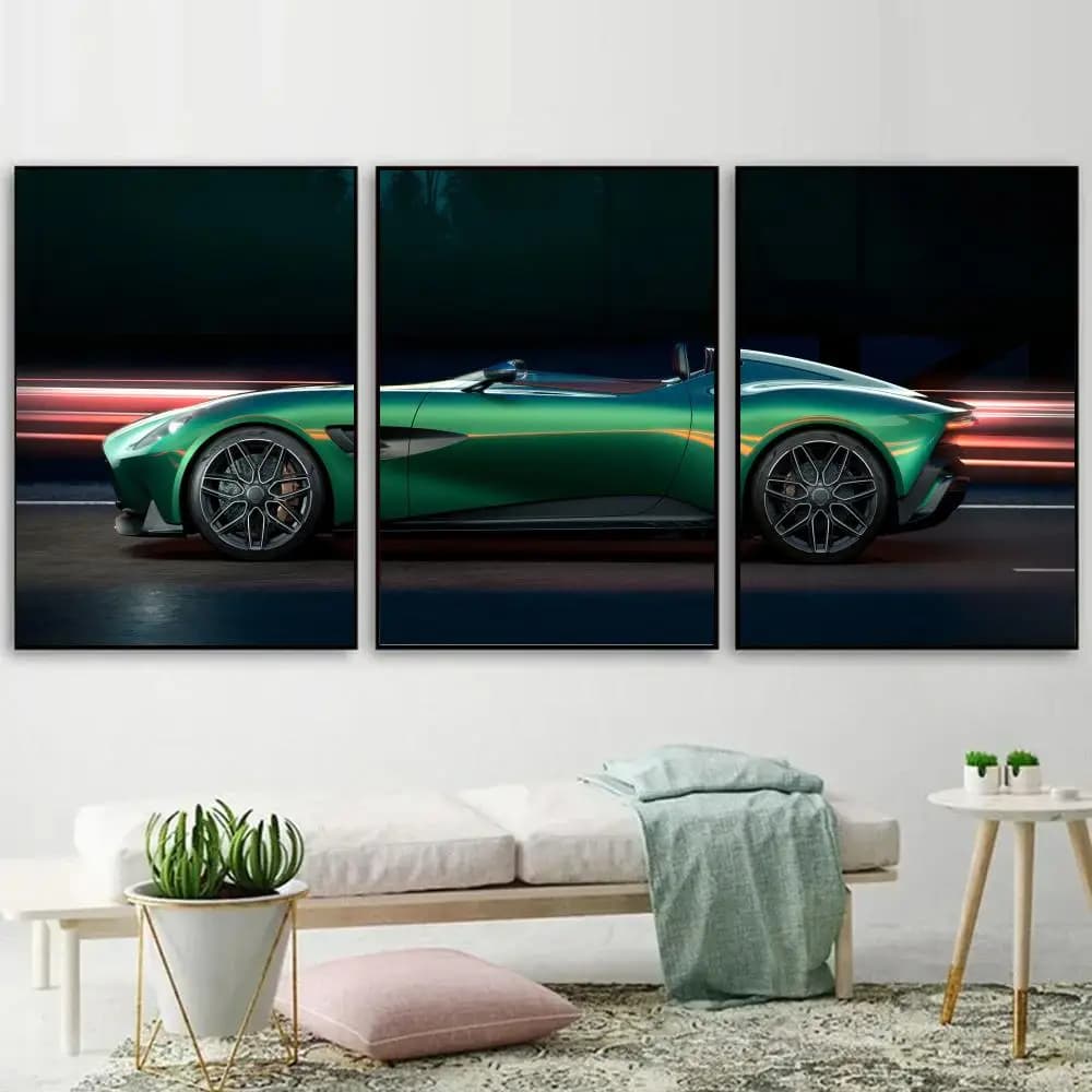 Supercar Car Painting Calligraphy 3PC Canvas Poster Set Wall Art Painting for Bedroom Living Room Home Decor Gift