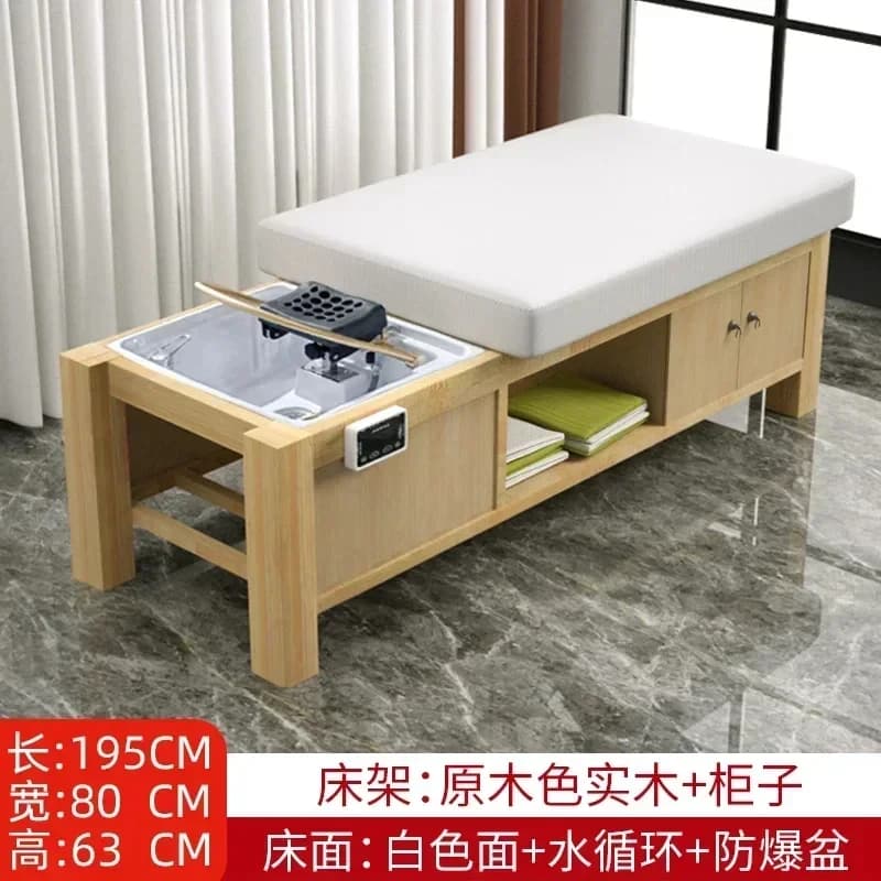 Good Shampoo Chair Hair Saloon Dedied Flat Lying HairCosmetology Shop Solid Wood Massage Therapy Bed Cerami