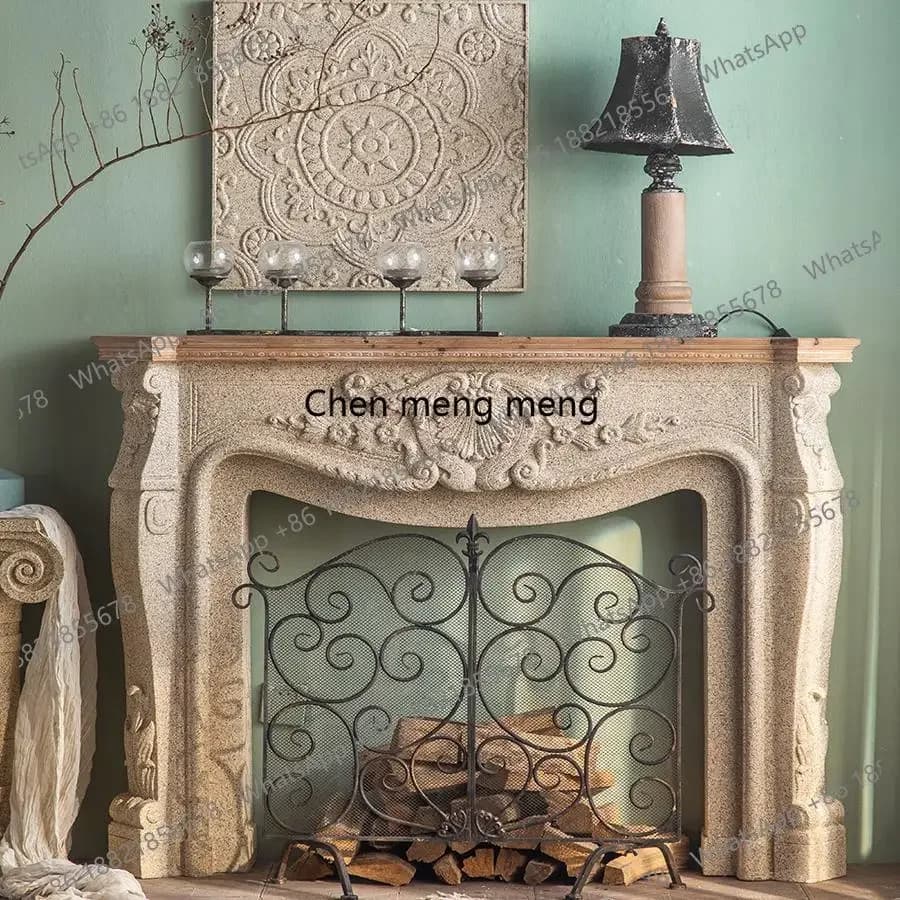 French living room retro mantel anti-marble decoration hall front cabinet corner ornament cabinet  R