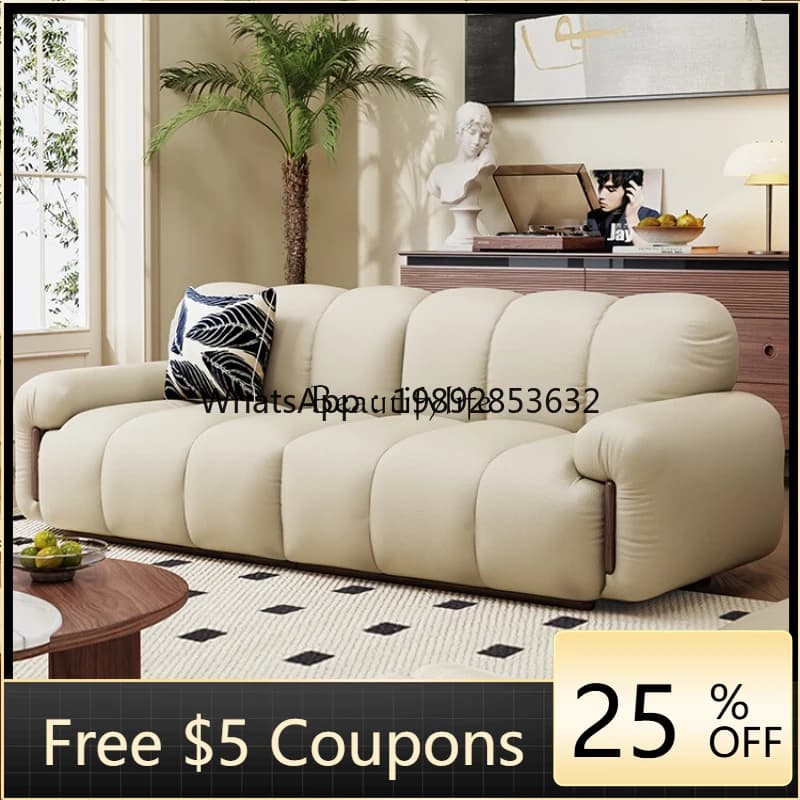 FF minimalist leather sofa with a layer of cowhide luxury sofa