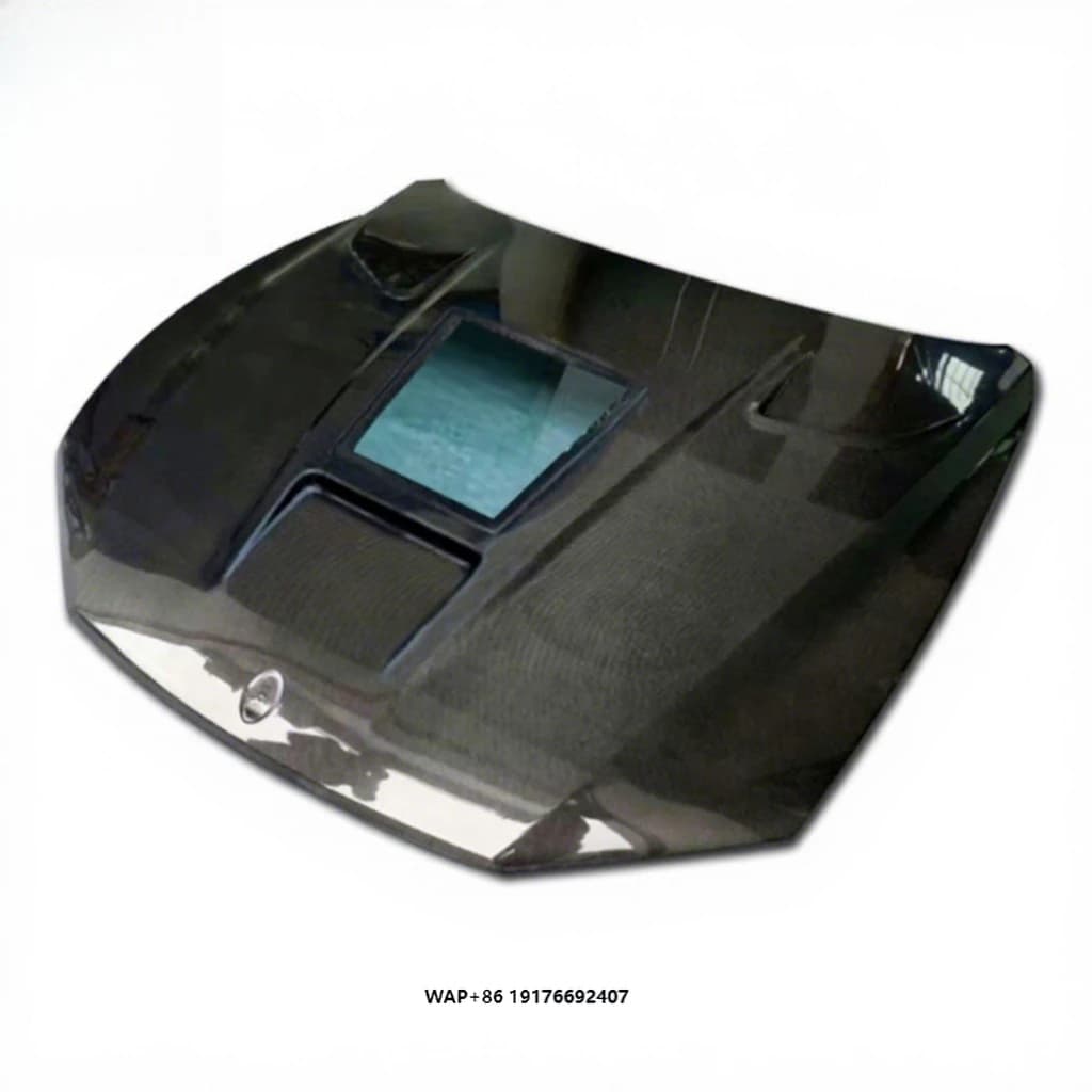 Auto Parts MSY Style 3K Glossy Carbon Fiber Transparent Glass Car Bonnet Engine Hood Scoop for Levante