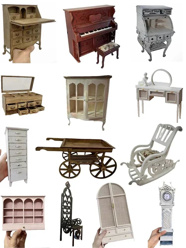 Miniature Dress Table Experimental Table Storage Cabinet DIY Material Pack Blythe New Diy Miniature Dollhouse Furniture