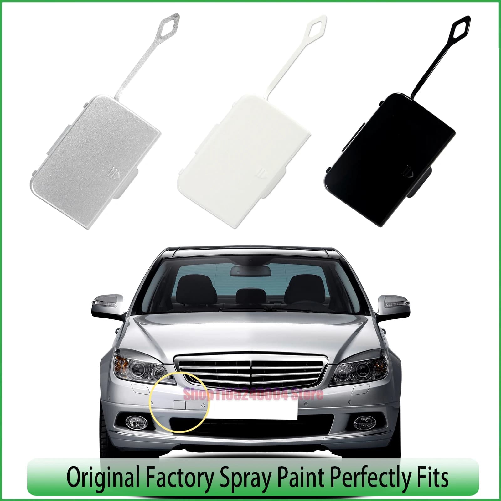 For Mercedes-Benz C-Class W204 C180 C200 C220 C250 C280 2007-2011 Front Bumper Tow Hook Cover Cap Part 2048850124