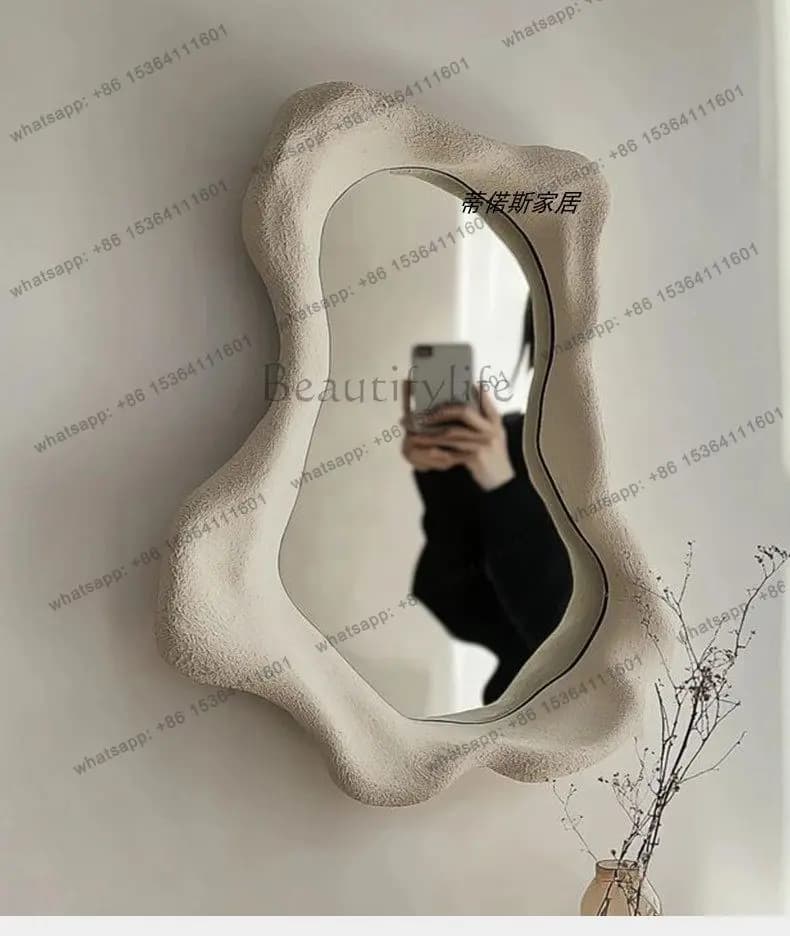 YJ Decorative mirror Nordic irregular light luxury wall hanging art makeup mirror creative special-shaped bathroom high-end