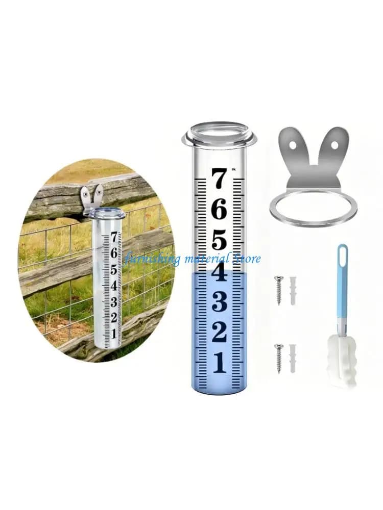 Y5GD Garden Rainwater Measuring Gauge with ABS Cup and Metal Mount for Fence Posts