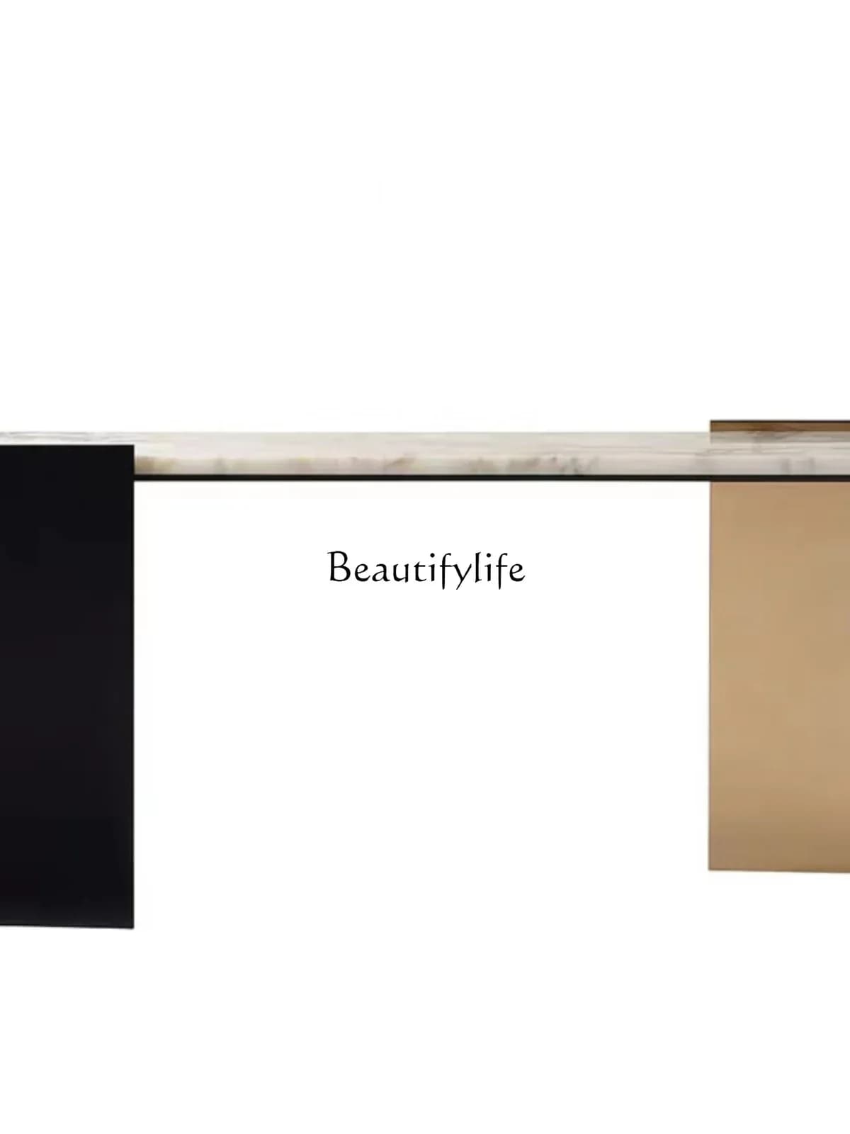 FGItalian light luxury entrance aisle foyer marble partition strip case stainless steel metal table