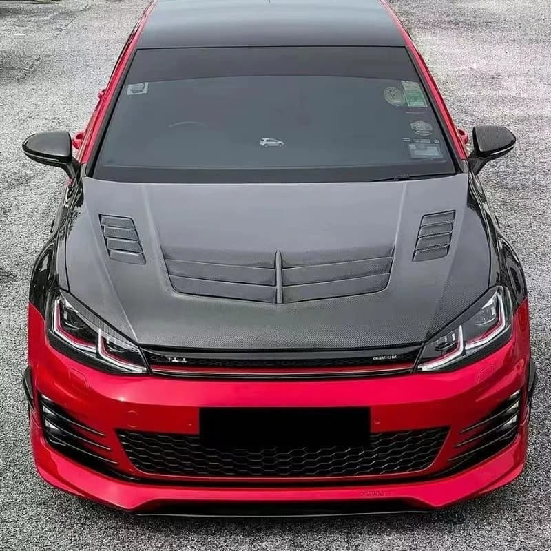 MRD Engine Hood Bonnet for VW Golf 7 7.5 MK7 for Volkswagen GTI 2014-2020 V Style Carbon Fiber