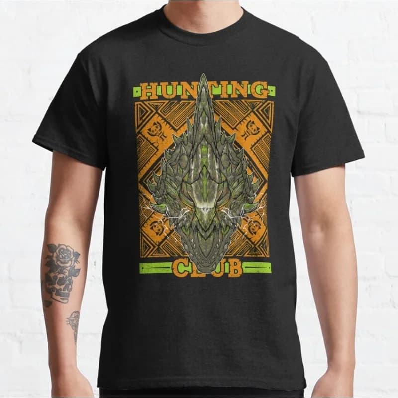 Astalos Monster Hunter World Hunting Club Gift t shirt for gamer Short Sleeve MHW Graphic Clothes All size top S-6XL