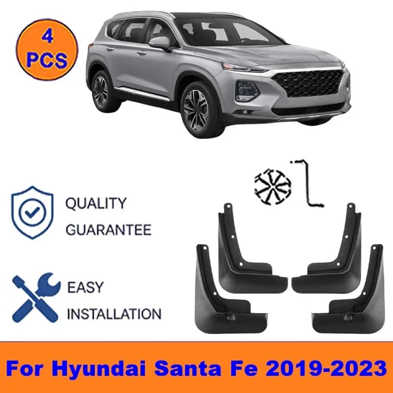 4Pcs Mud Flaps For Hyundai Santa Fe 2019-2023 - Splash Guards Front&Rear Wheel Fender Mudguards Car Exterior Protection Parts