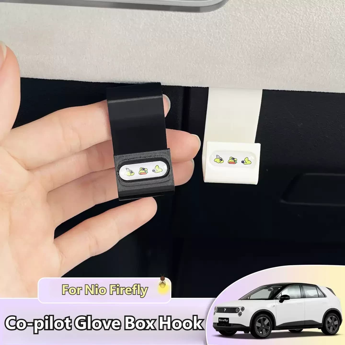 For Nio Firefly 1pcs ABS Car Passenger Hook Car Co-pilot Glove Box Hook Multi-Function Hidden Mini Storage Clips